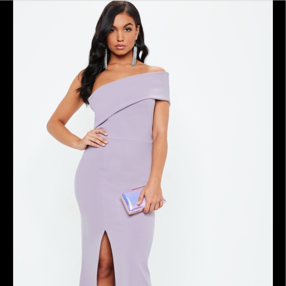 NWT Missguided Mauve one shoulder sheath dress